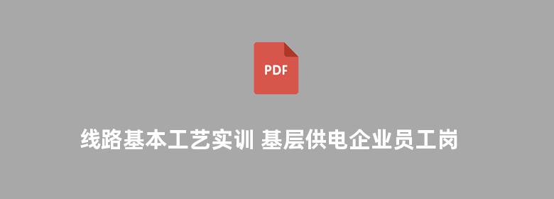 线路基本工艺实训 基层供电企业员工岗前培训系列教材